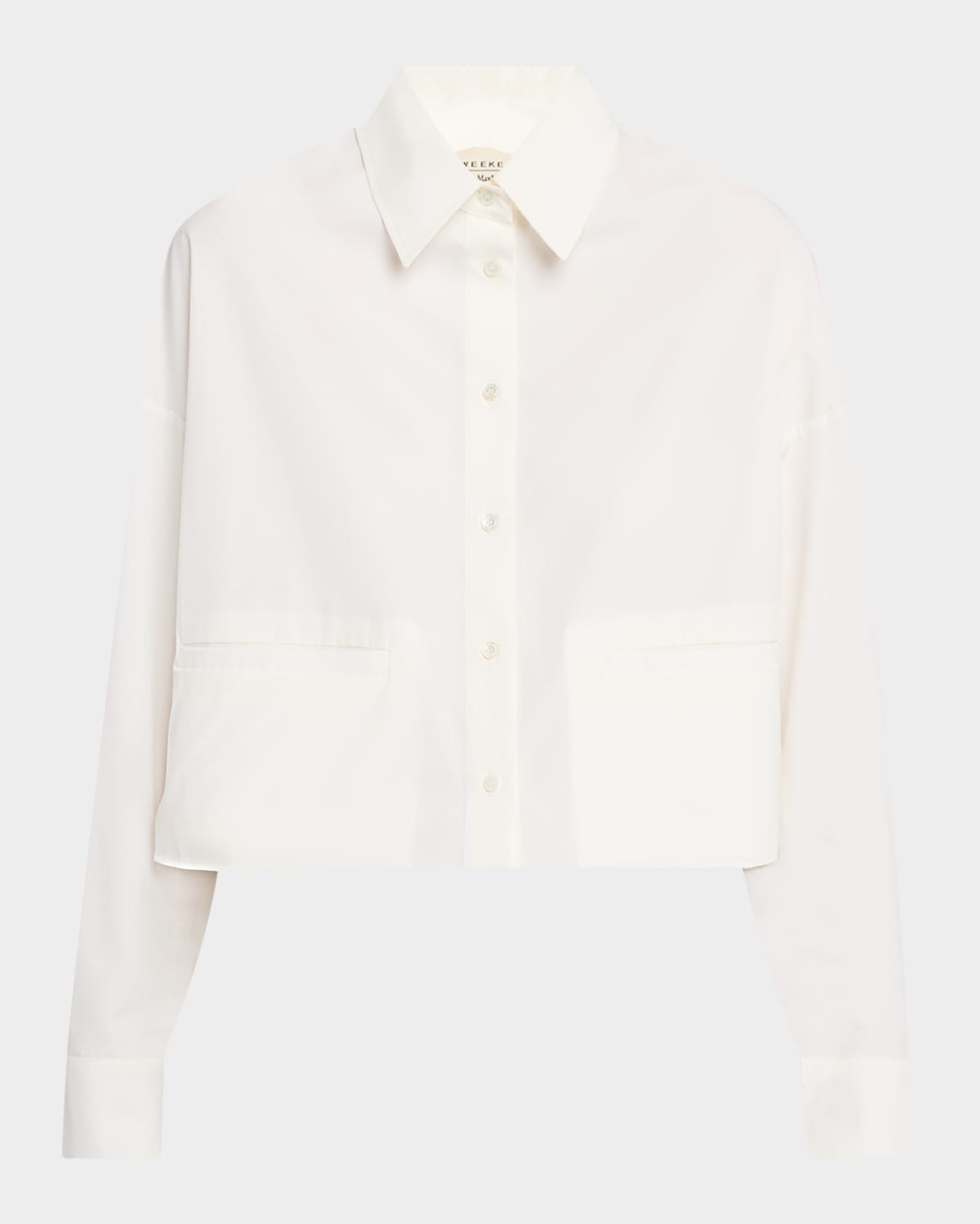 Weekend Max Mara Svago Cropped Boxy Cotton Shirt In White