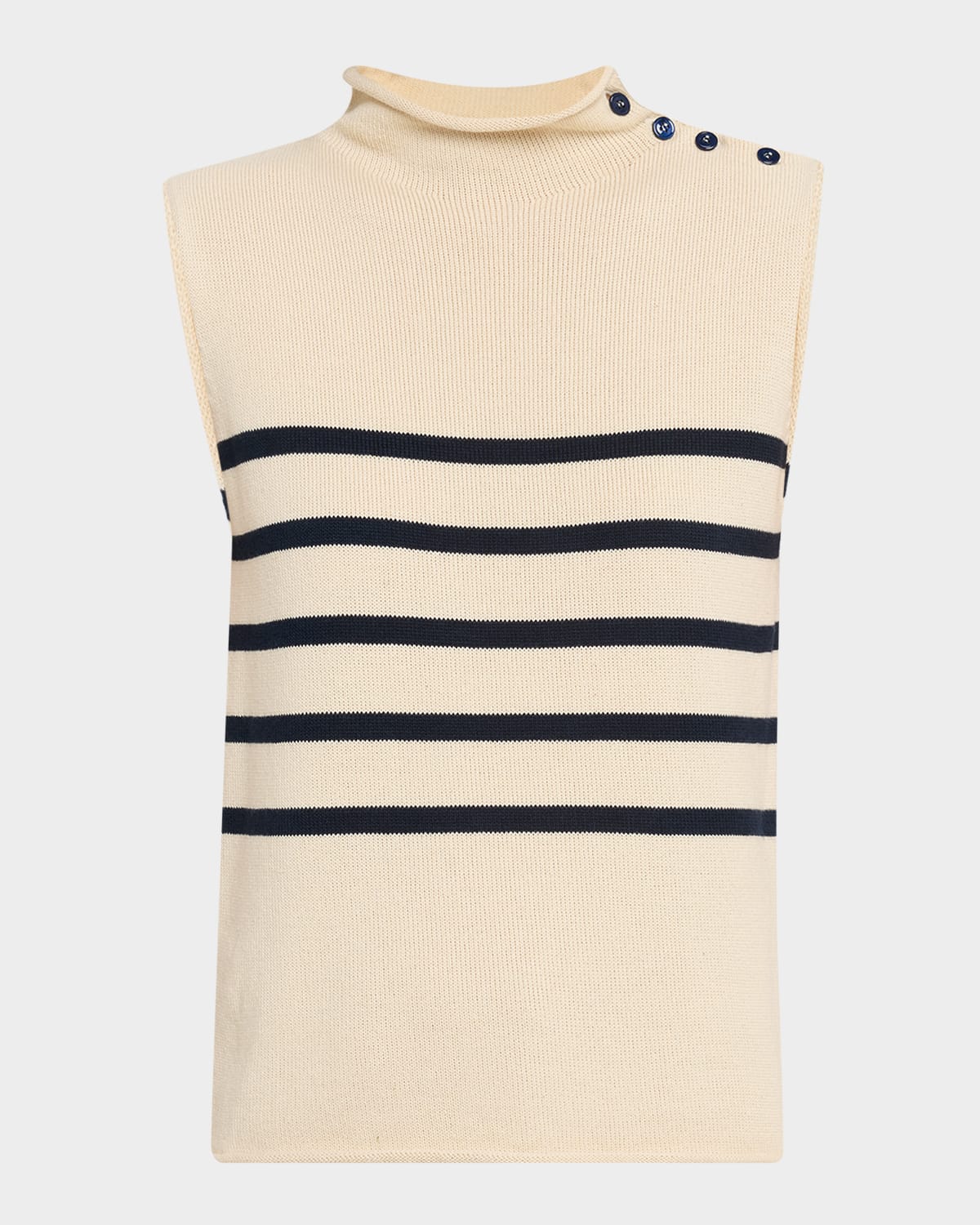 Weekend Max Mara Trofeo Striped Cotton Knit Top In Neutral