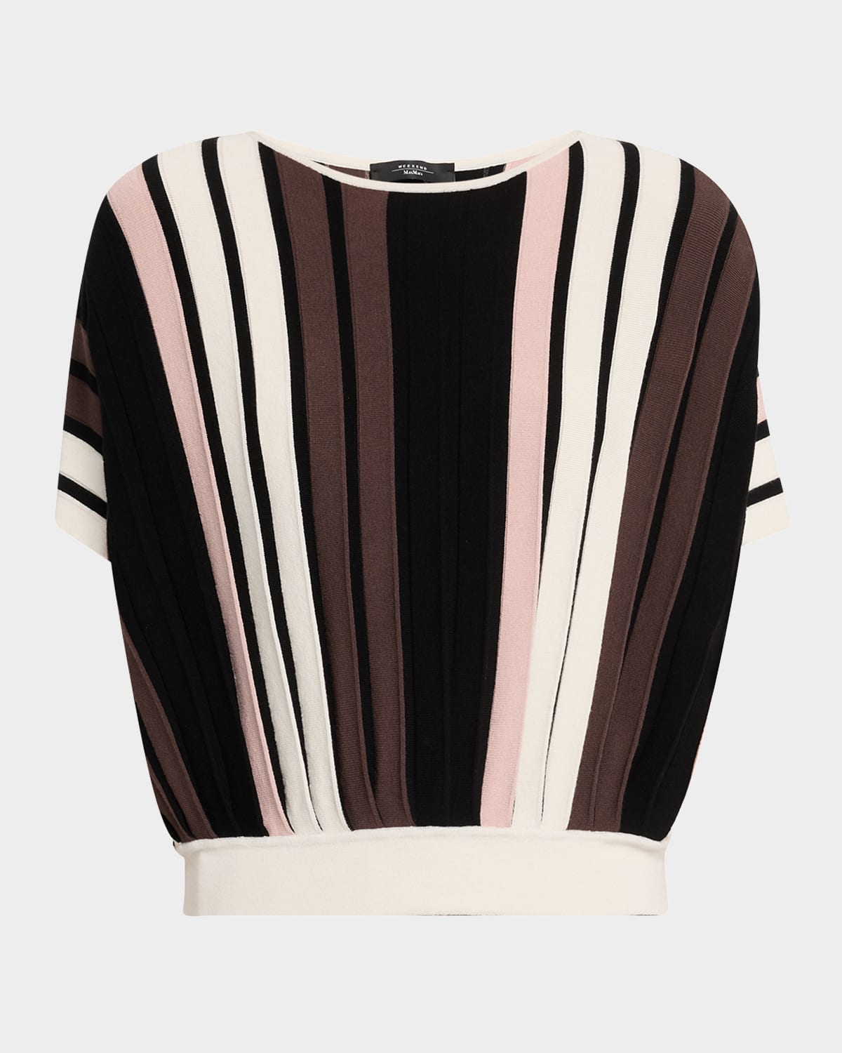 Weekend Max Mara Pegola Pleated Striped Knit Shirt In Multi