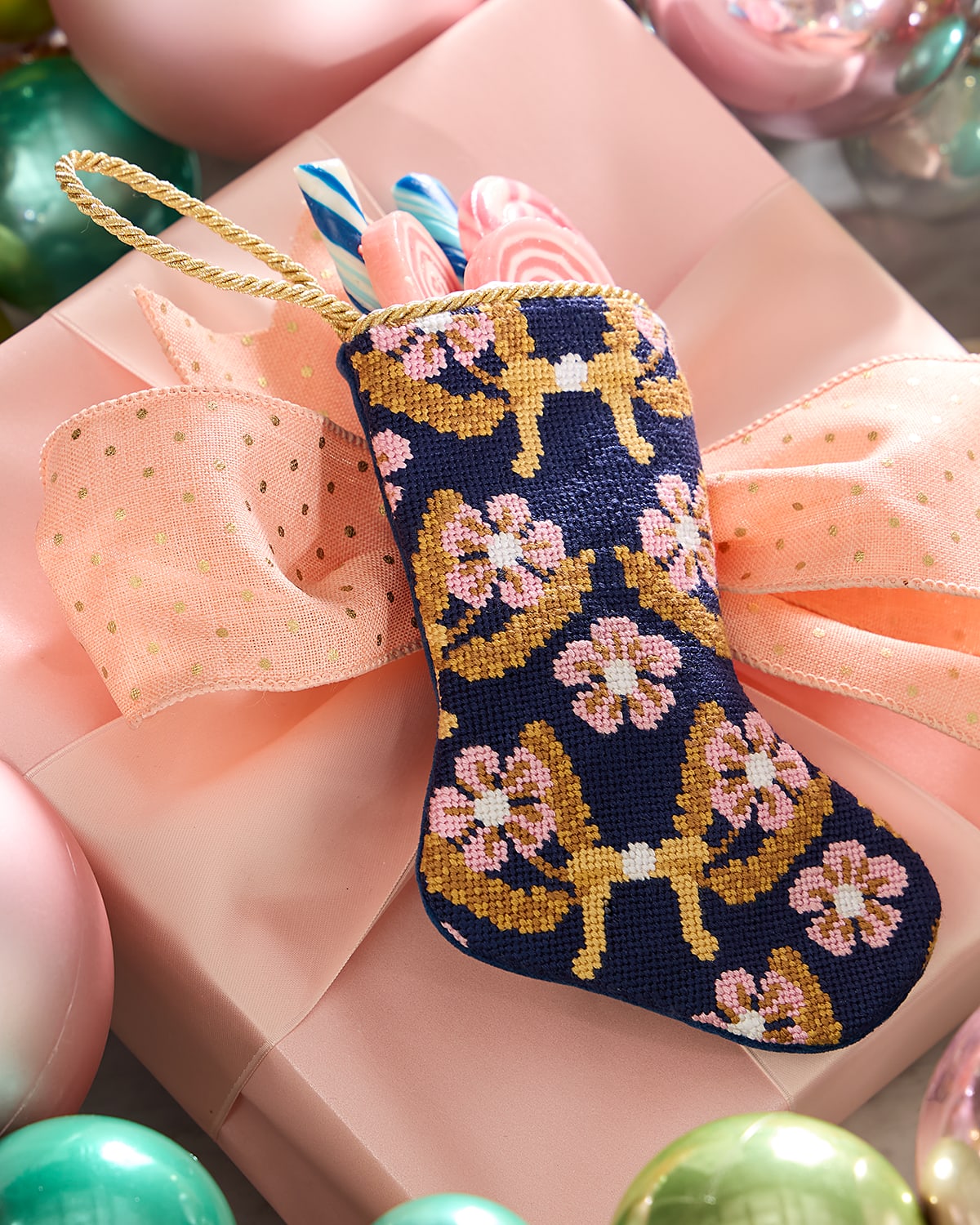 Bauble Stockings X Sainty Nelsen Mother, Darling Mini Bauble Stocking In Blue