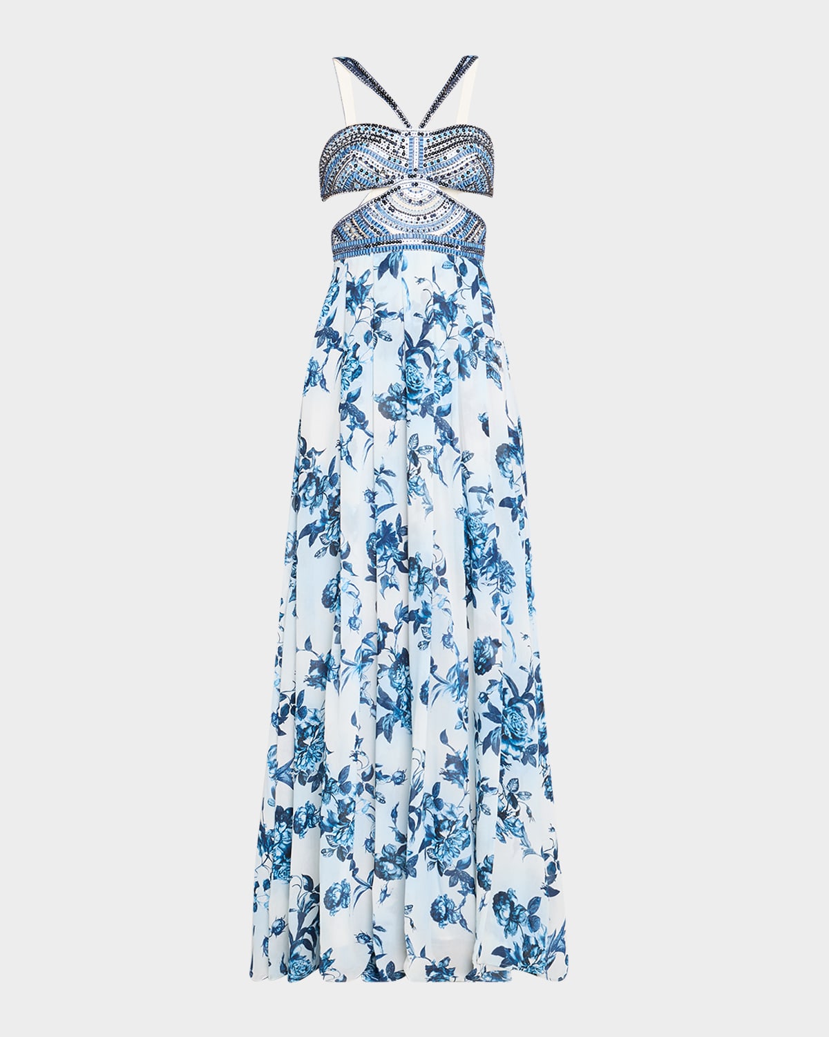 Painterly Floral Annistyn Embellished Gown