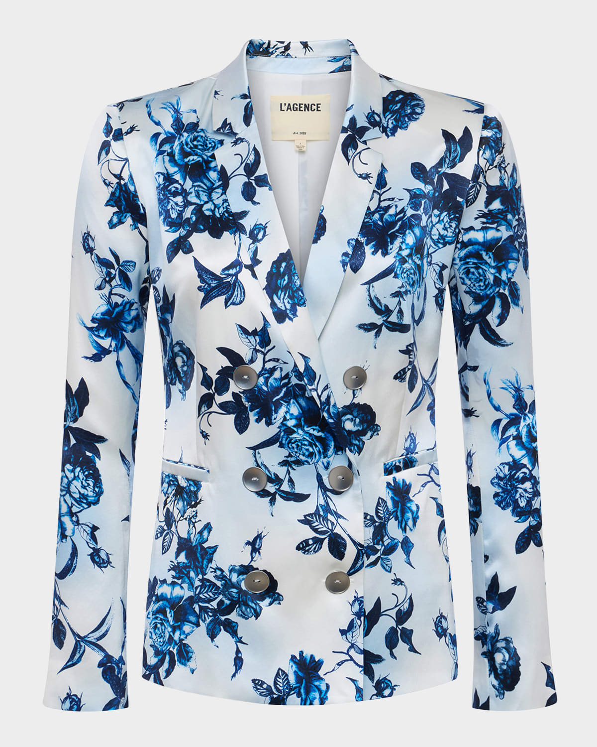 L'Agence Painterly Floral Colin Double-Breasted Blazer