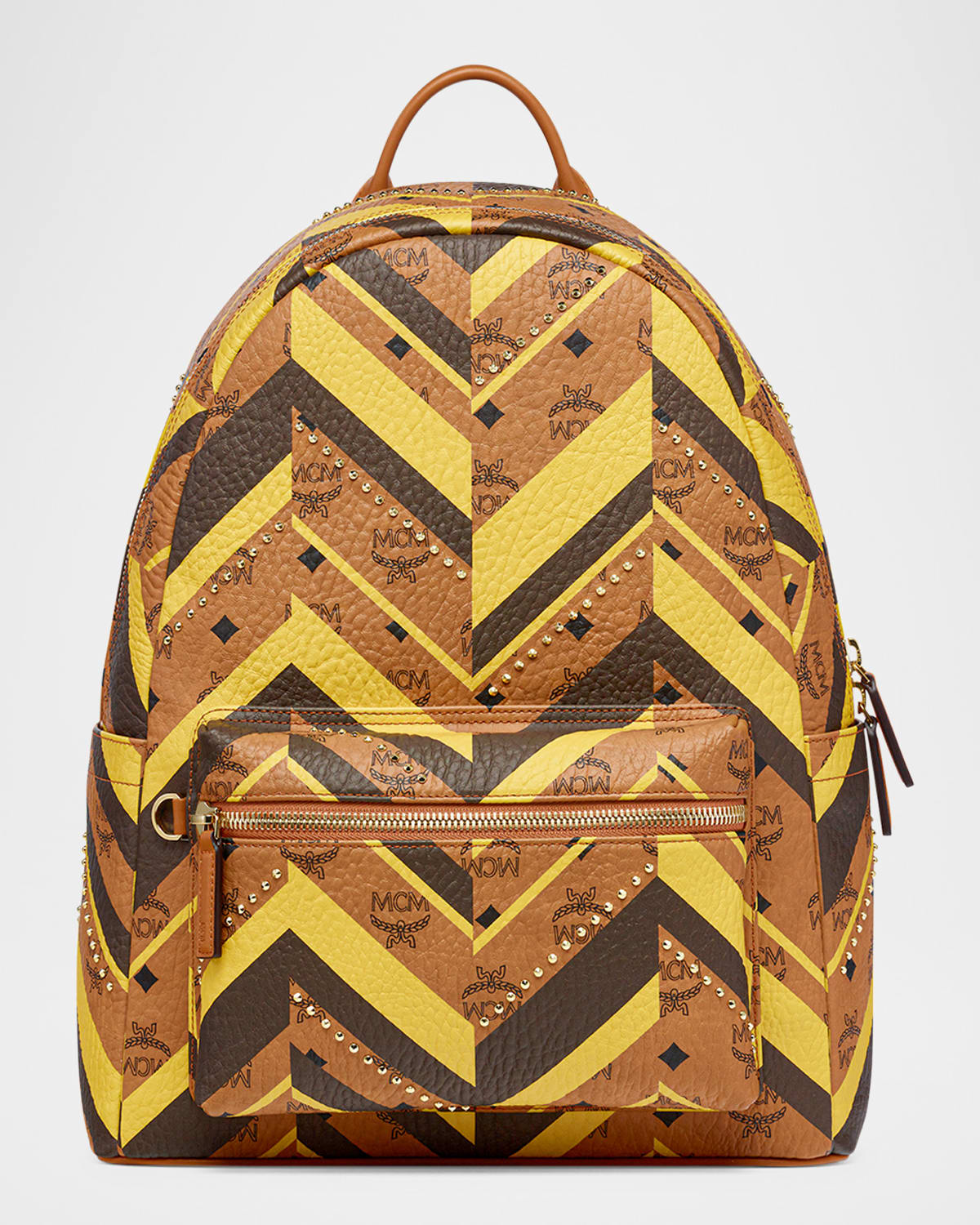 Mcm Men's Medium Stark Mega Backpack In Brown