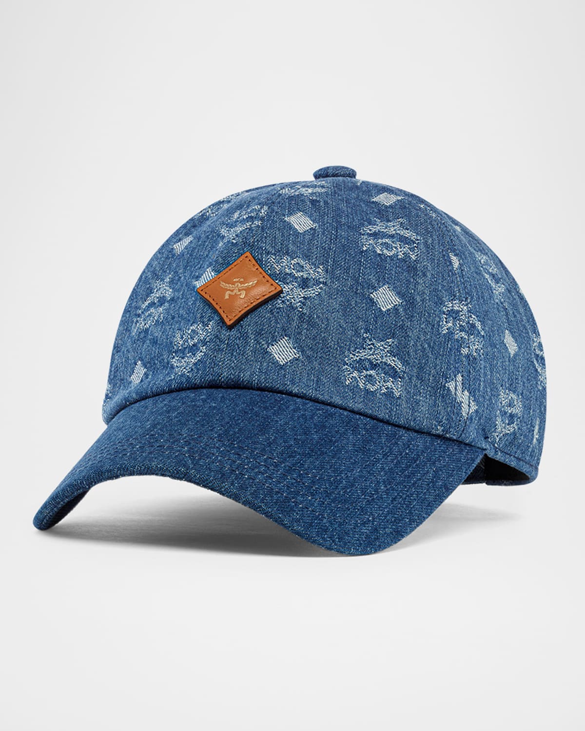 Mcm Men's Denim Monogram Baseball Cap
