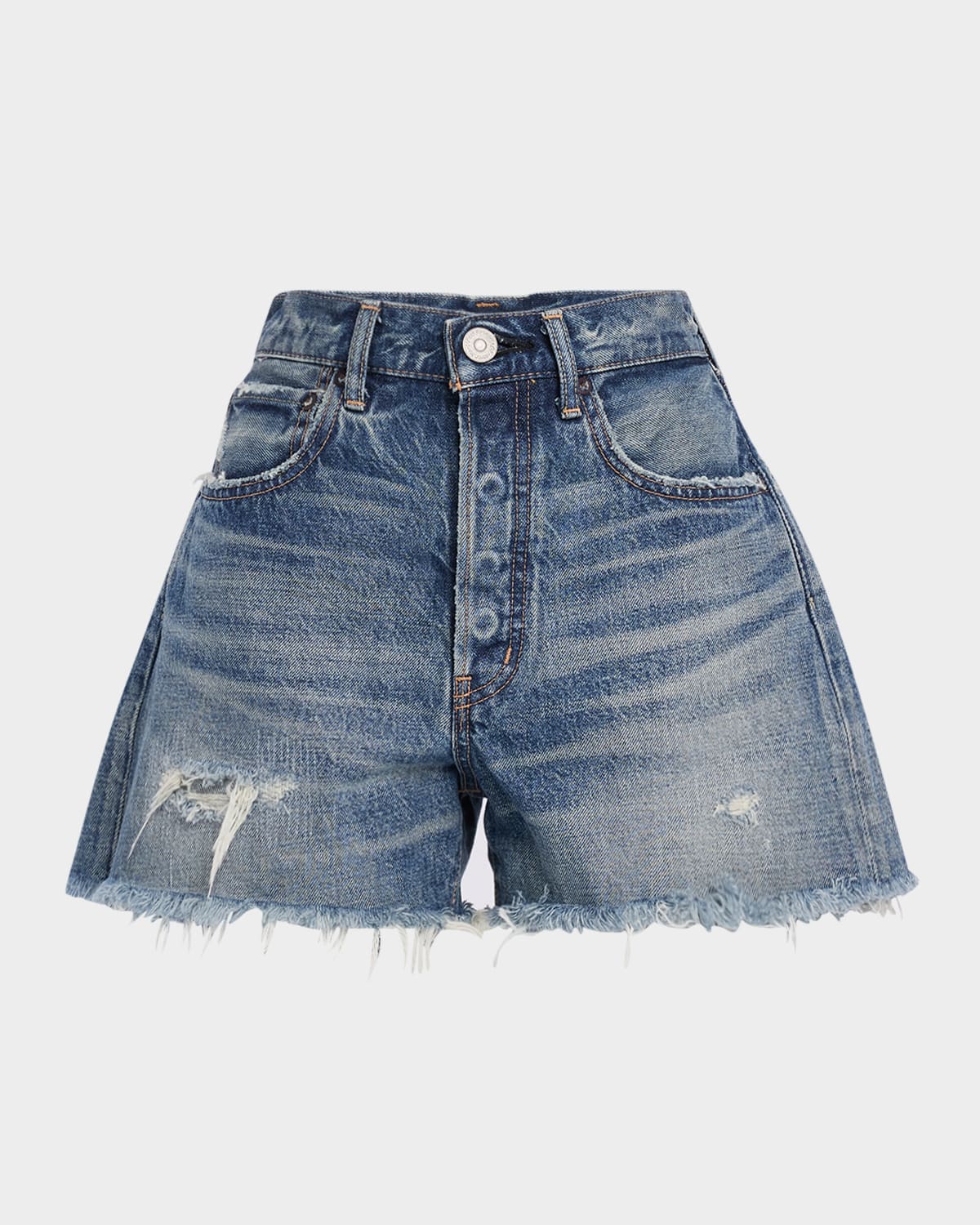 Moussy Vintage Herricks Frayed Denim Shorts