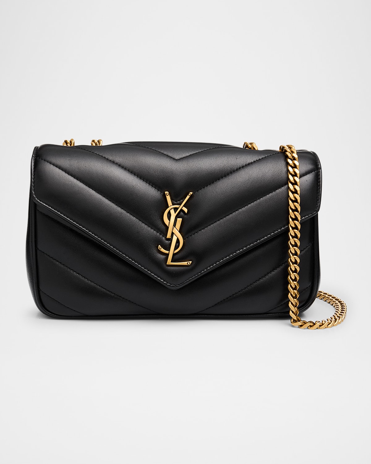 Saint Laurent Loulou Small Ysl Shoulder Bag In Quilted Leather