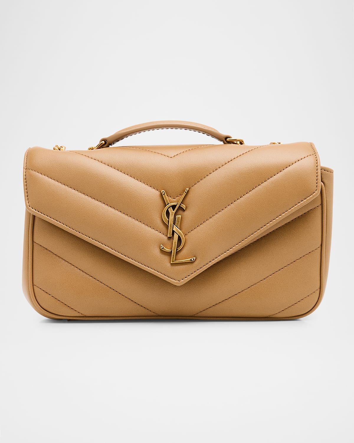 Saint Laurent Loulou Small Ysl Shoulder Bag In Quilted Leather