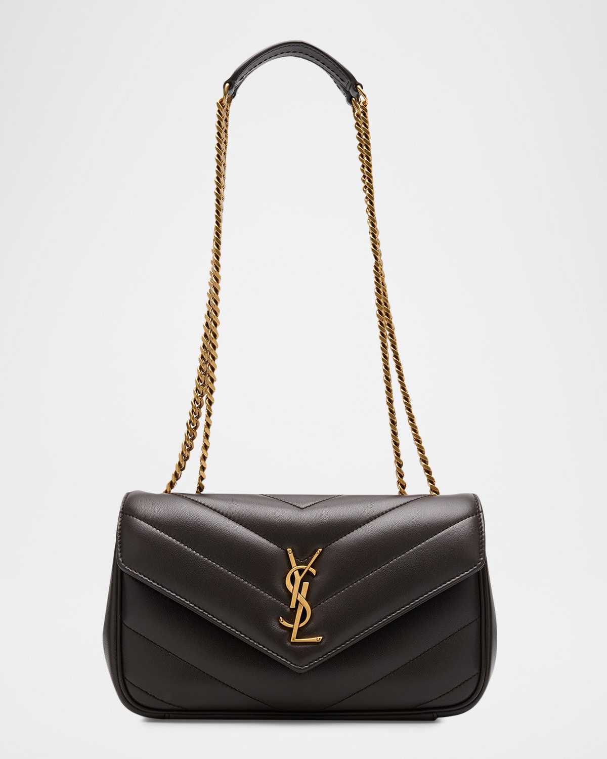Saint Laurent Loulou Small Ysl Shoulder Bag In Quilted Leather
