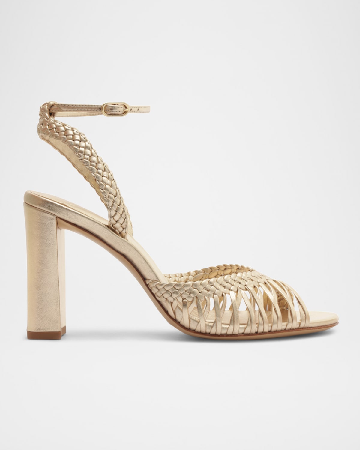 Shop Alexandre Birman Agatha 90 Leather Sandals In Golden