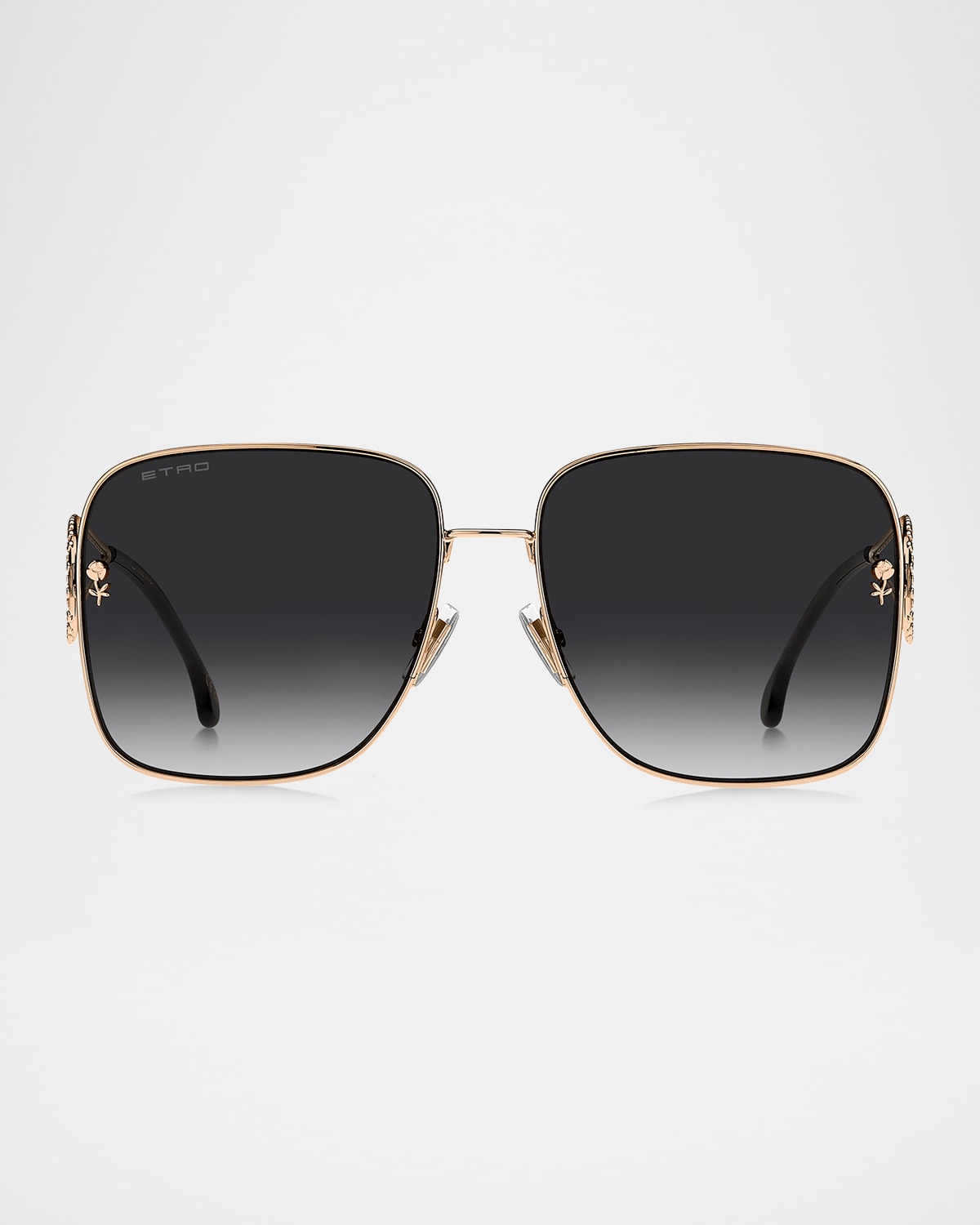 Etro 0070s Square Metal Sunglasses In Gold Copper