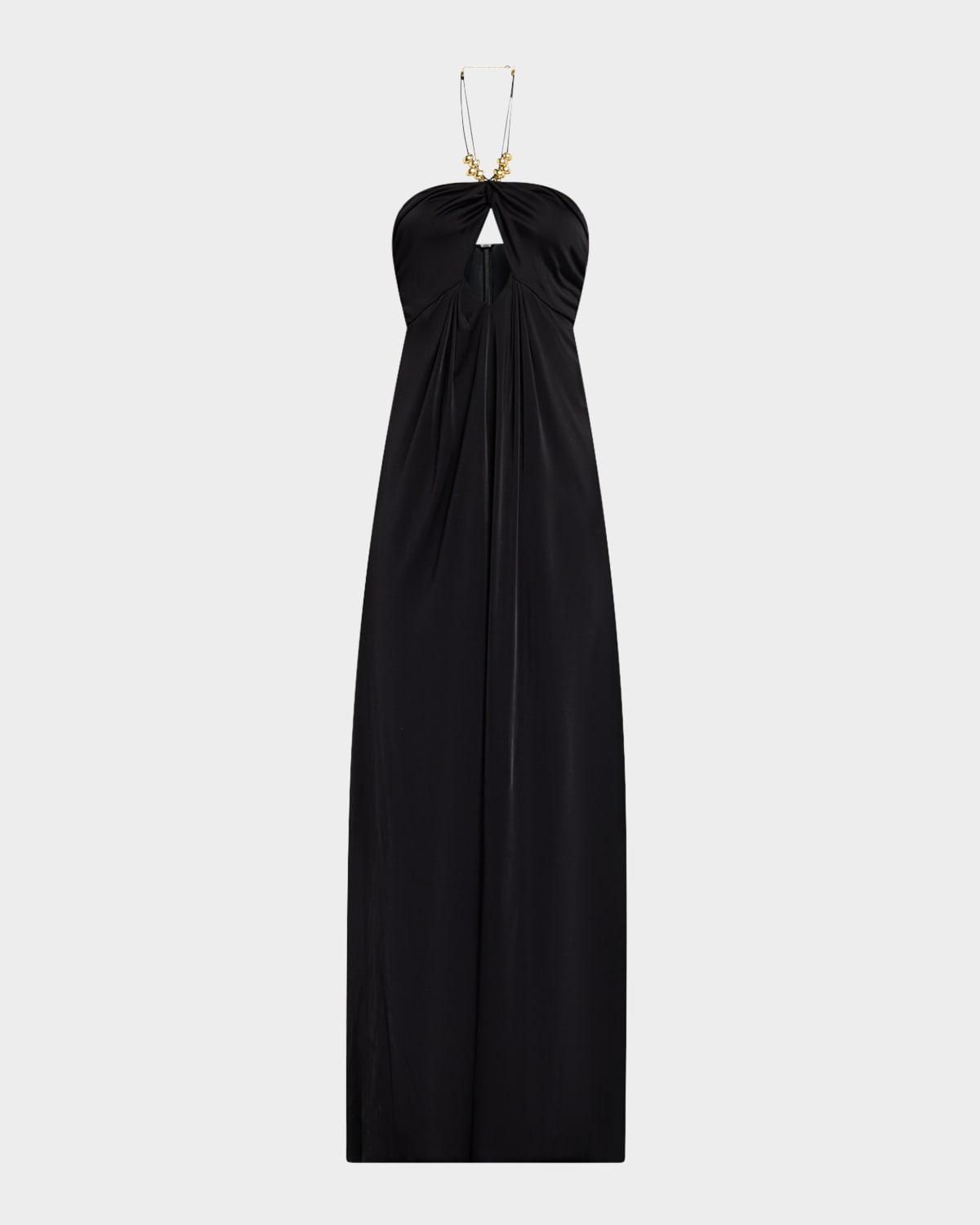 Shop Ramy Brook Camryn Cutout Bead-embellished Halter Gown