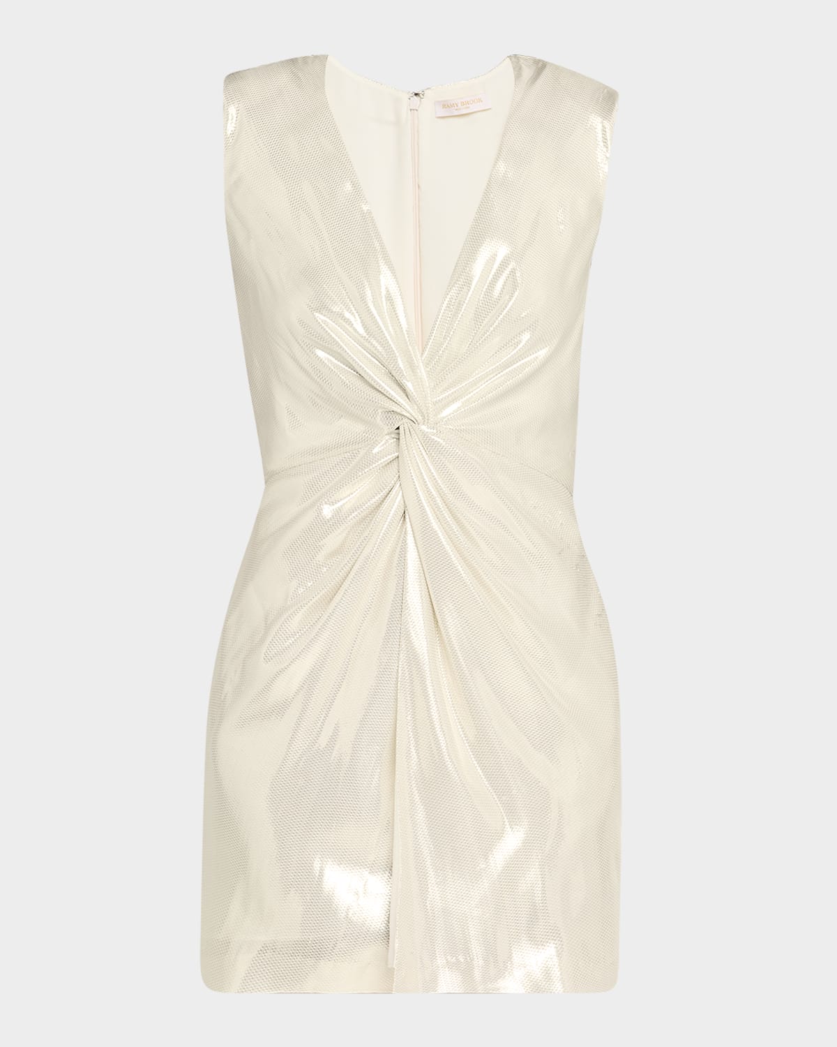 Gisela Twist-Front Metallic Mini Dress