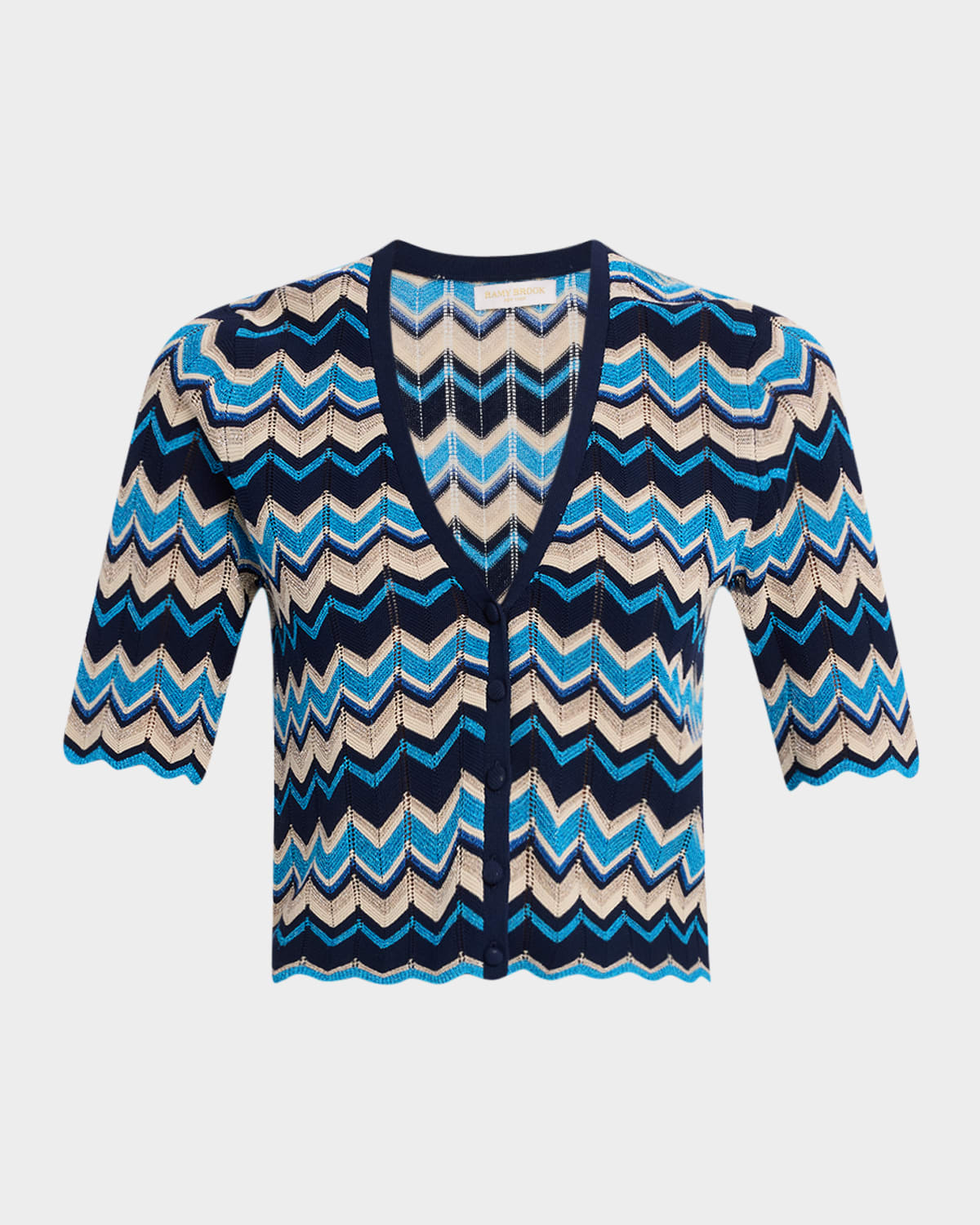 RAMY BROOK ALEC CHEVRON-KNIT CARDIGAN 