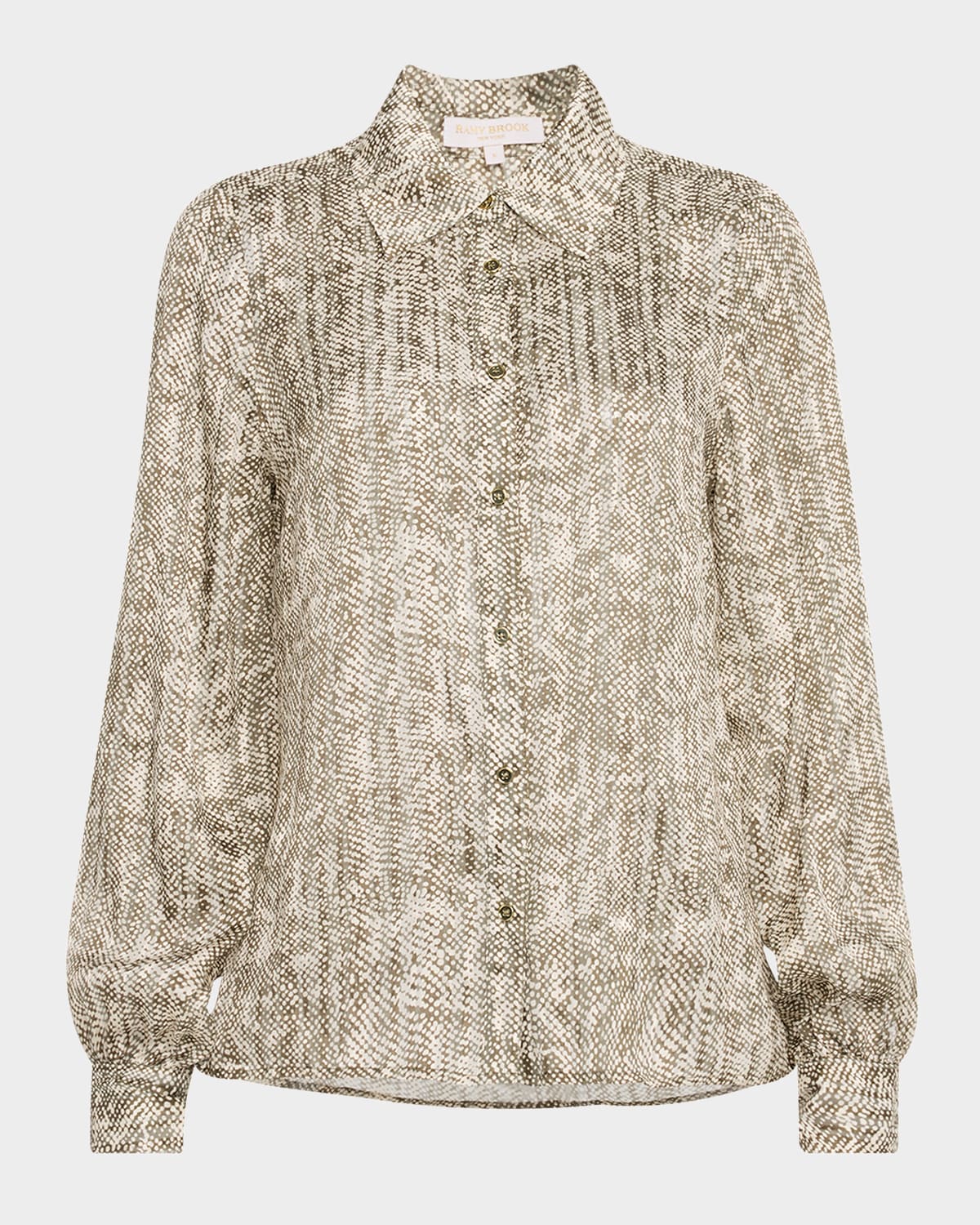 Ramy Brook Pauline Button-front Silk Blouse In Neutral