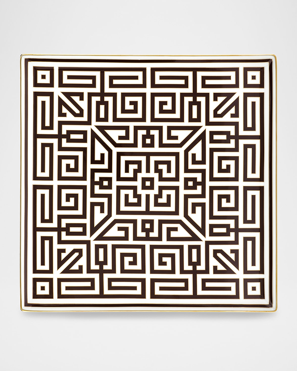 Ginori 1735 Labirinto Ebano Vide Poche Square Plate In Black