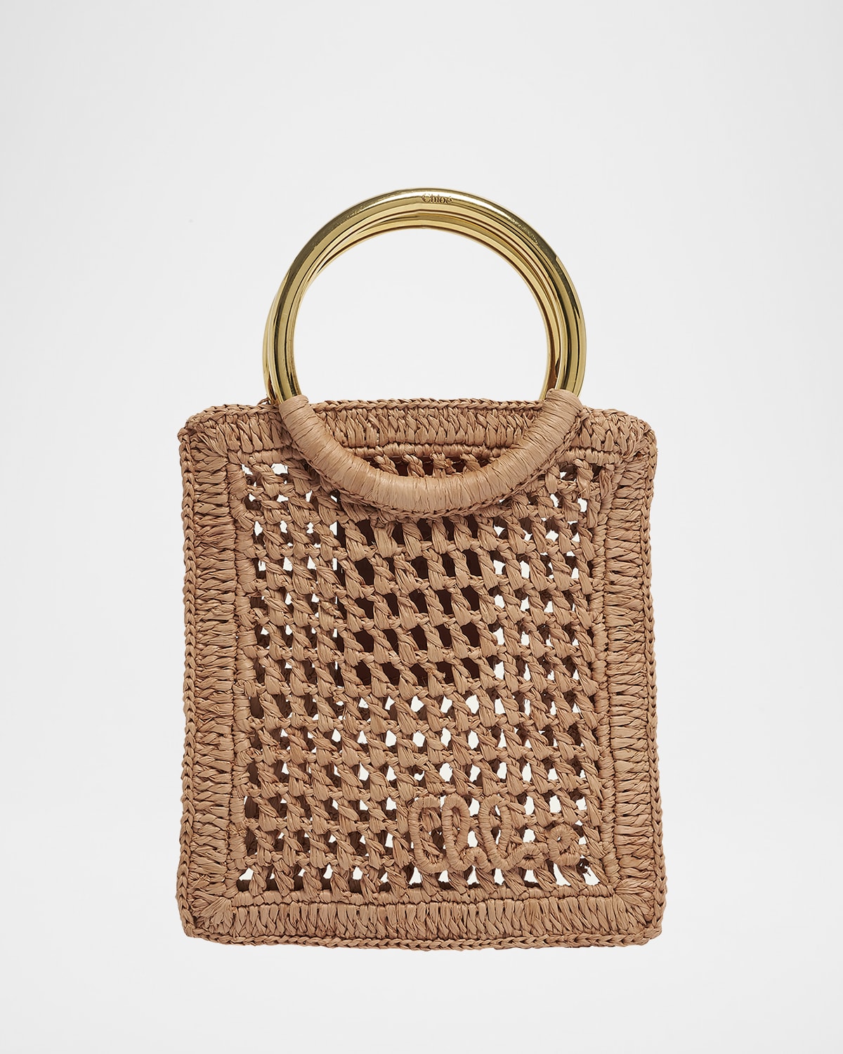Chloé Summer Banana Tote Bag In Crochet Paper And Leather
