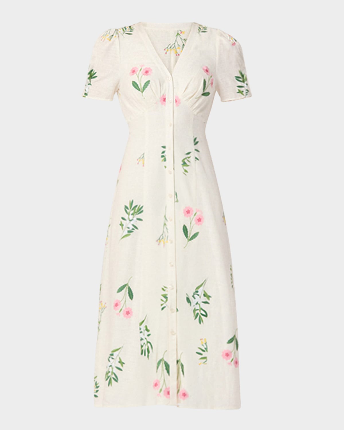Shoshanna Corrina Floral-embroidered Empire Midi Dress
