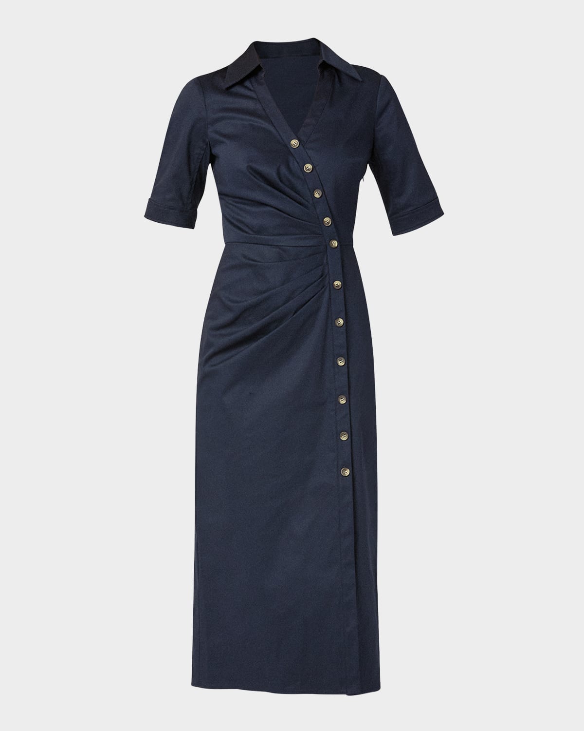 Shoshanna Margo Pleated Button-front Midi Shirtdress