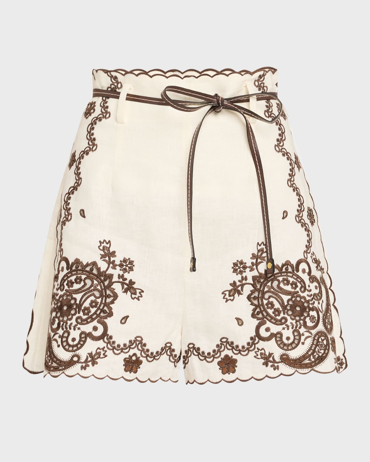 Shop Zimmermann Ascension Embroidered Shorts