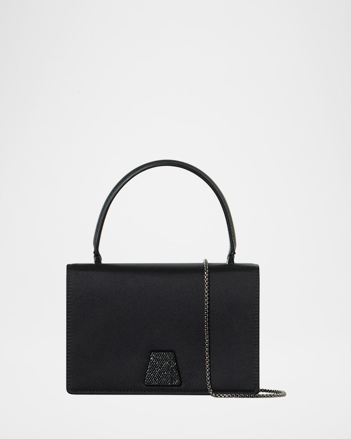 Alice Crystal Trapezoid Satin Micro Top-Handle Bag