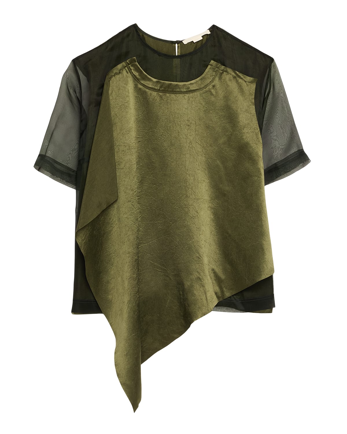 Organza And Crinkled Satin T-Shirt