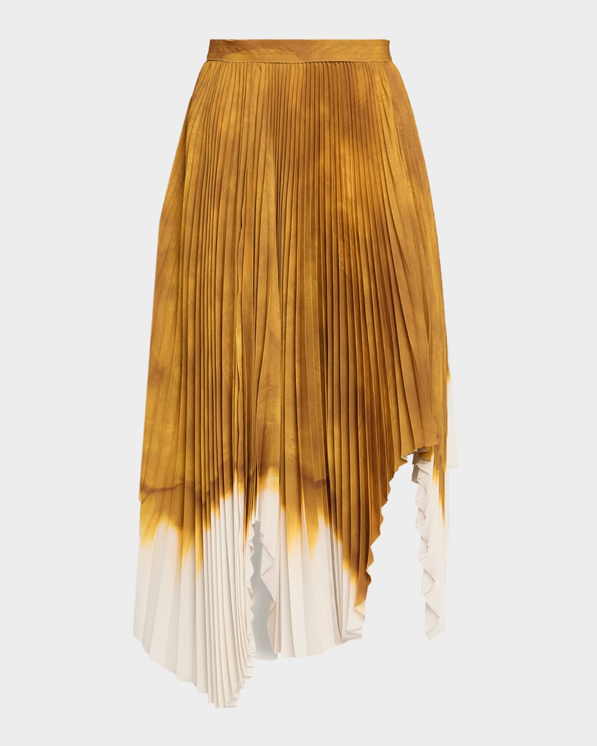 Painted Stripe Pleated Asymmetric Skirt