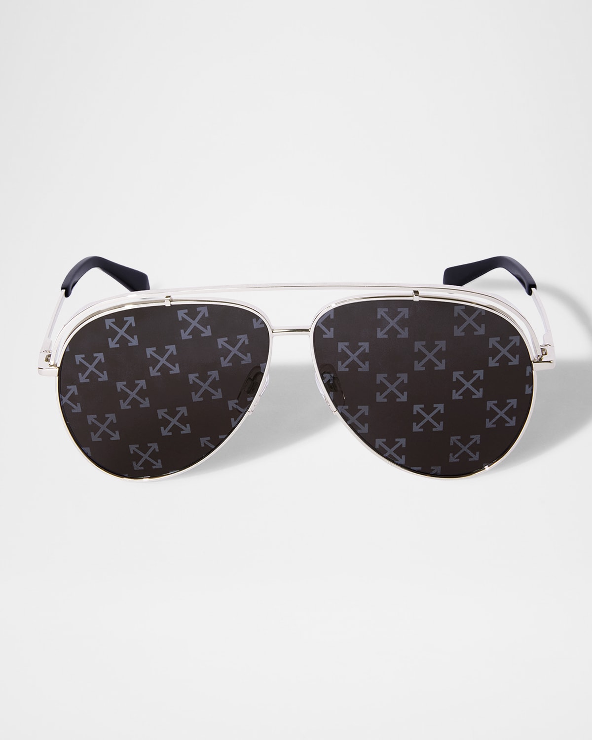 Off-white Men's Winner Arrow-lens Metal Aviator Sunglasses