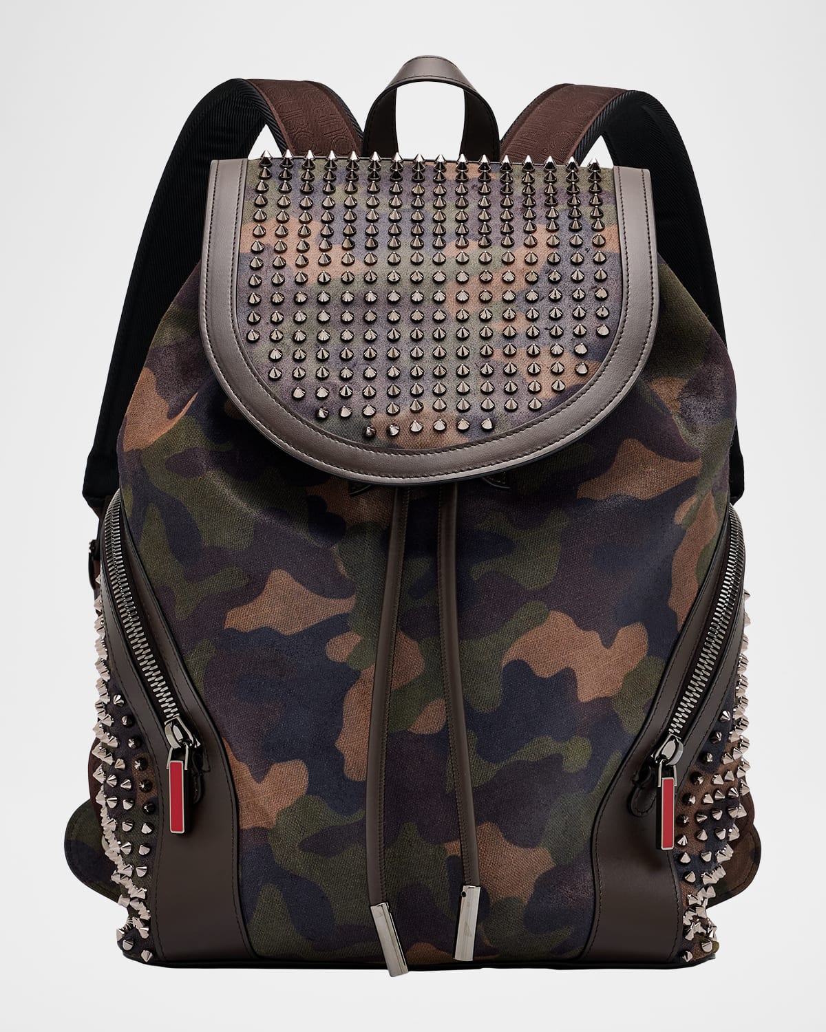Christian Louboutin Men's Funky Camouflage Printed Reversed Leather And Spikes Backpack