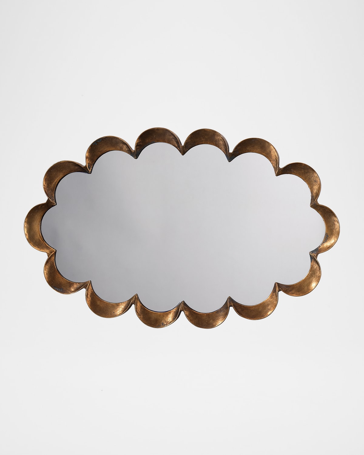 Jamie Young Scalloped Mirror In Brass