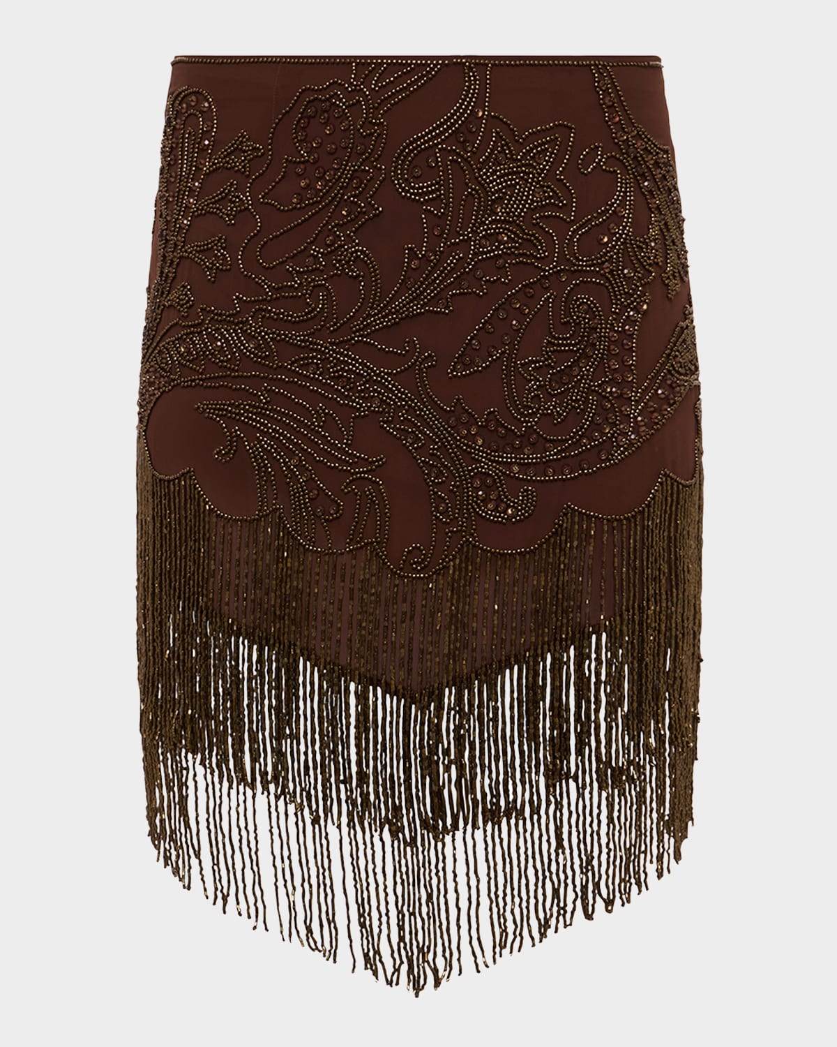 L Agence Eulla Embellished Mini Skirt In Brown