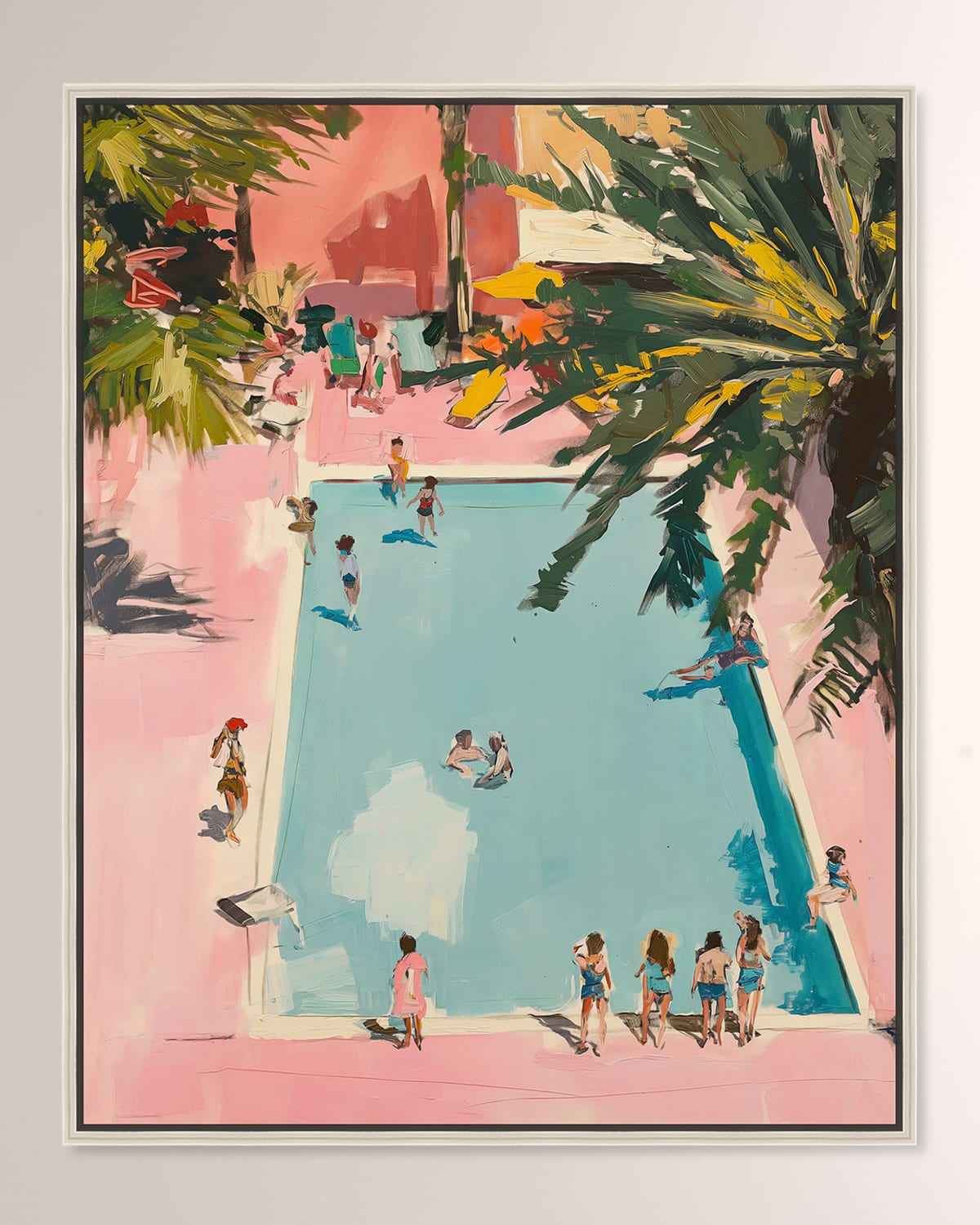 The Oliver Gal Artist Co. Poolside Palette Framed Giclee On Canvas