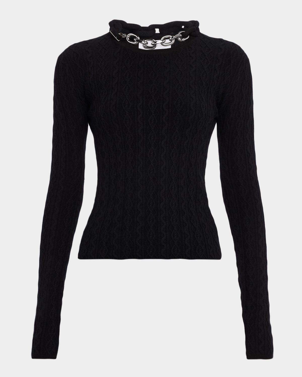 Rabanne Chain-collar Wool-cashmere Sweater In Black