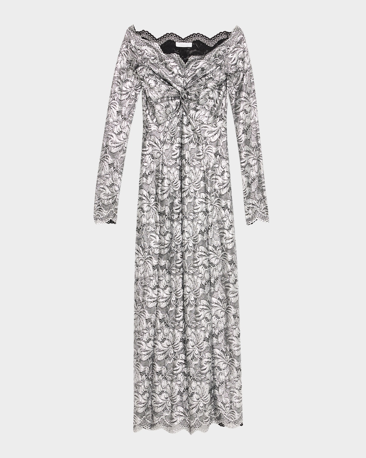 Off-The-Shoulder Lace Midi Dress