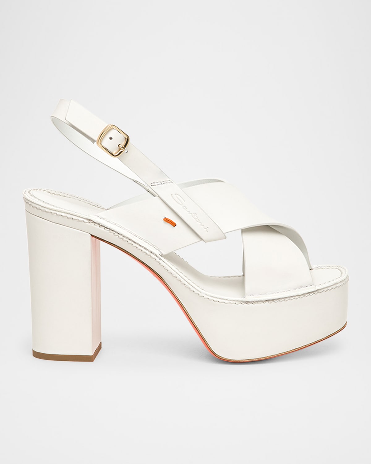 Tropez Leather Crisscross Platform Sandals