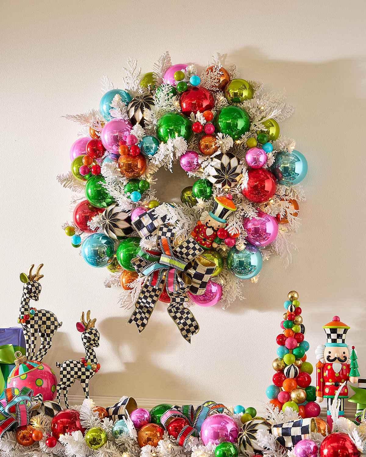 Mackenzie-childs Confetti Christmas Wreath In Multi