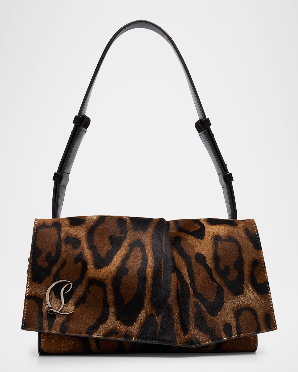 Christian Louboutin Small Baggy Shoulder Bag In Pony Hair In Brown