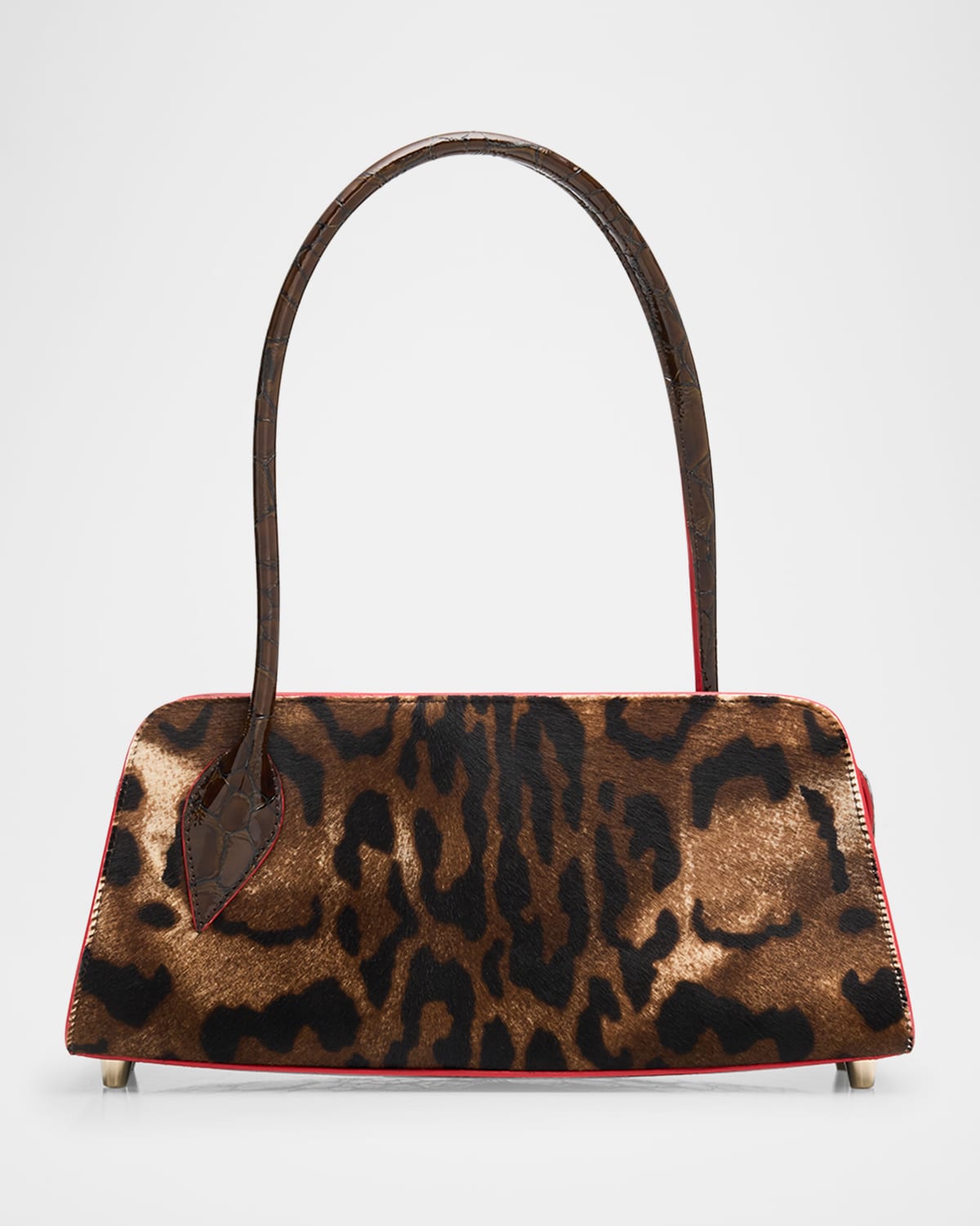 Christian Louboutin Eloise Top-handle Bag In Croc-embossed Leather In Brown
