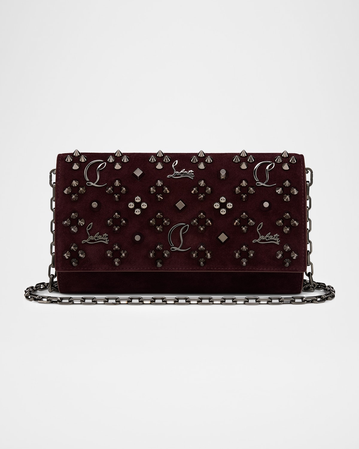 Christian Louboutin Paloma Wallet On Chain In Loubinthesky Suede