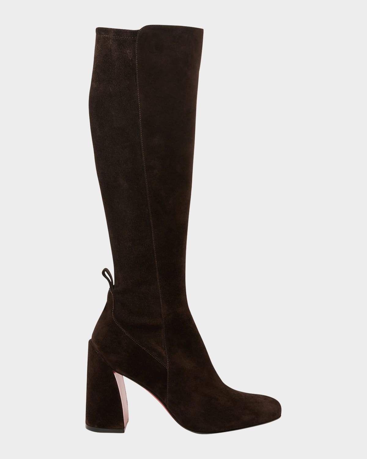 Christian Louboutin 55mm Jane Botta Suede Red Sole Knee-high Boots In Black