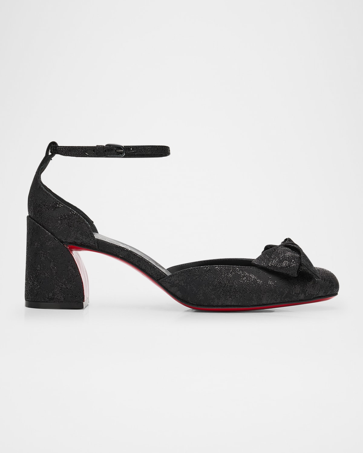 Christian Louboutin Jane Bow Red Sole Pumps In Black