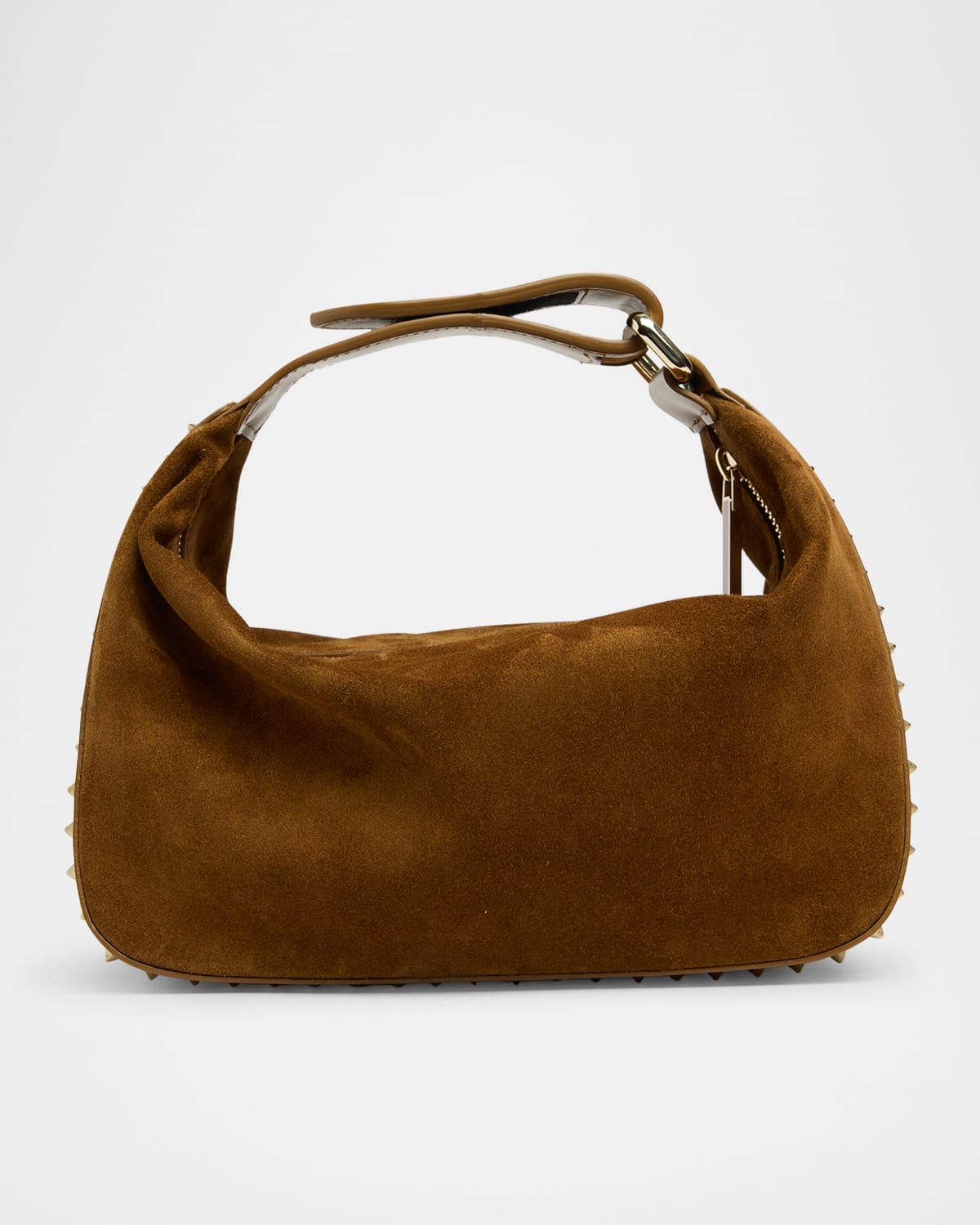 Christian Louboutin Funky Dopp Spike Top-handle Bag In Suede
