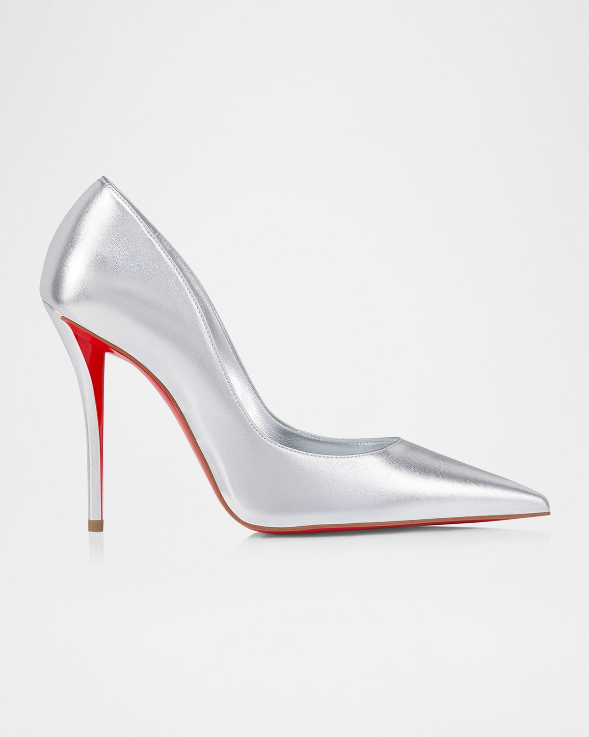 Christian Louboutin Miss Z Pumps In Silver Laminated Nappa Leather In Metallic