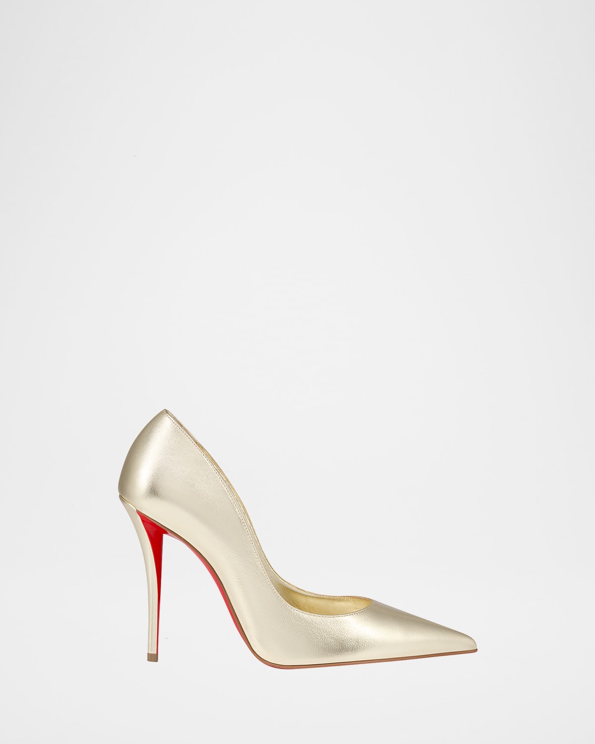 Christian Louboutin 100mm Miss Z Metallic Leather Pumps In Gold