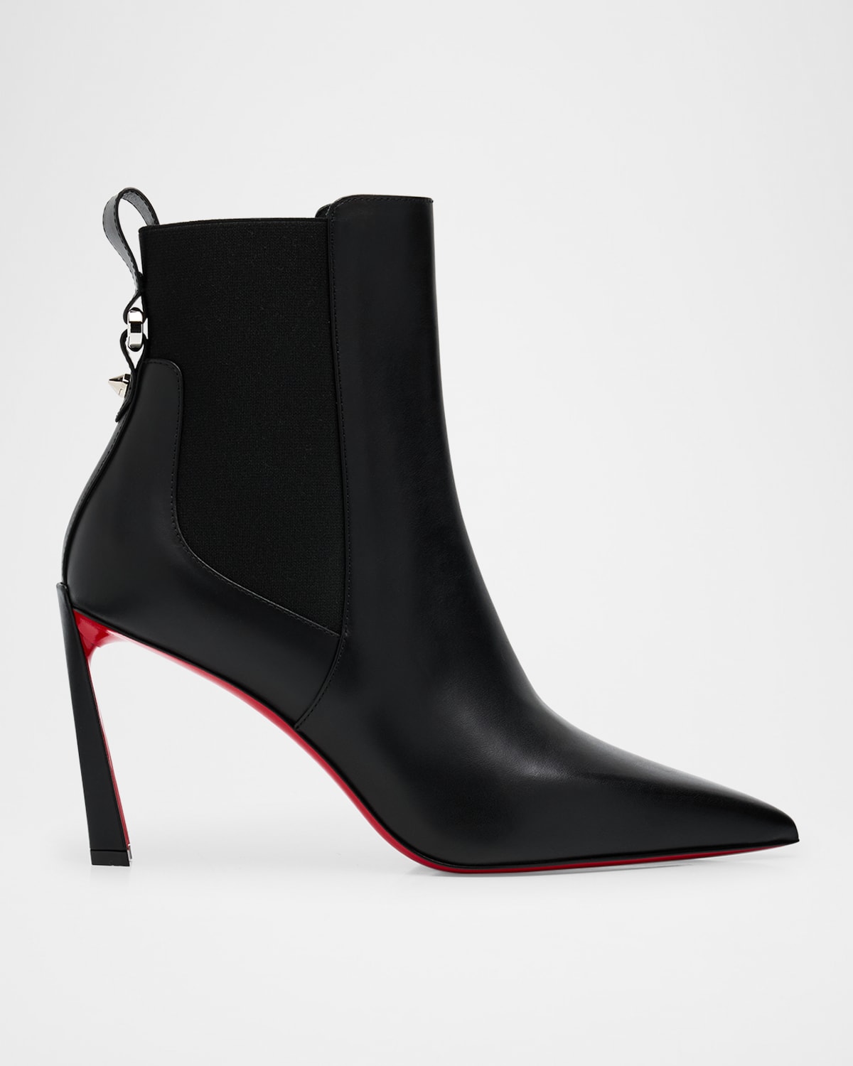 Christian Louboutin Condodo Leather Red Sole Ankle Boots In Black
