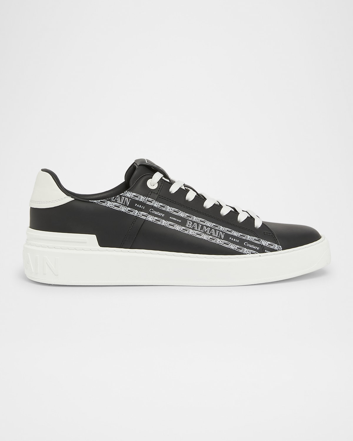 Balmain B-court Printed Calfskin Trainers
