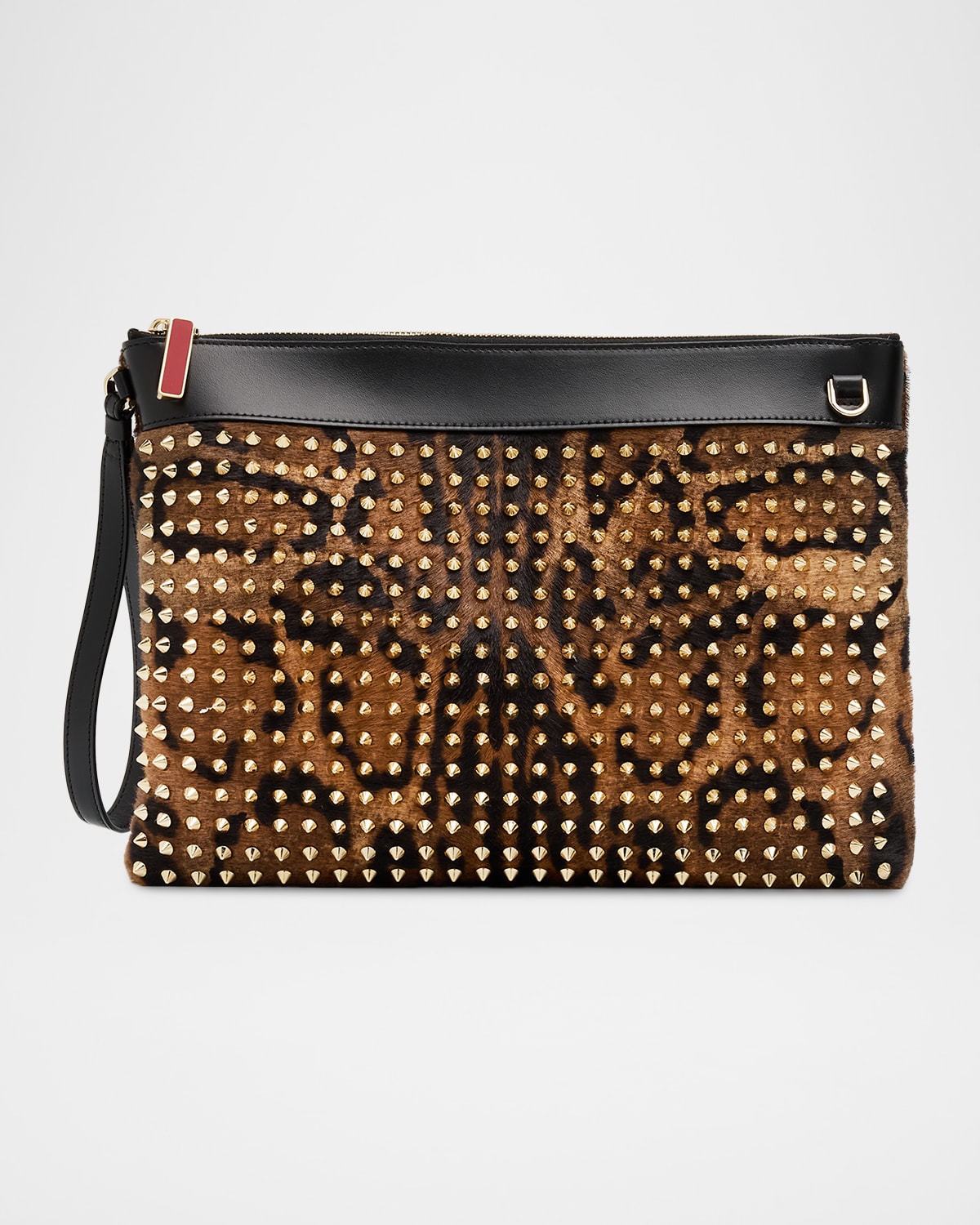 Christian Louboutin Funky Pouch Bag In Animal-print Calf Hair In Multi