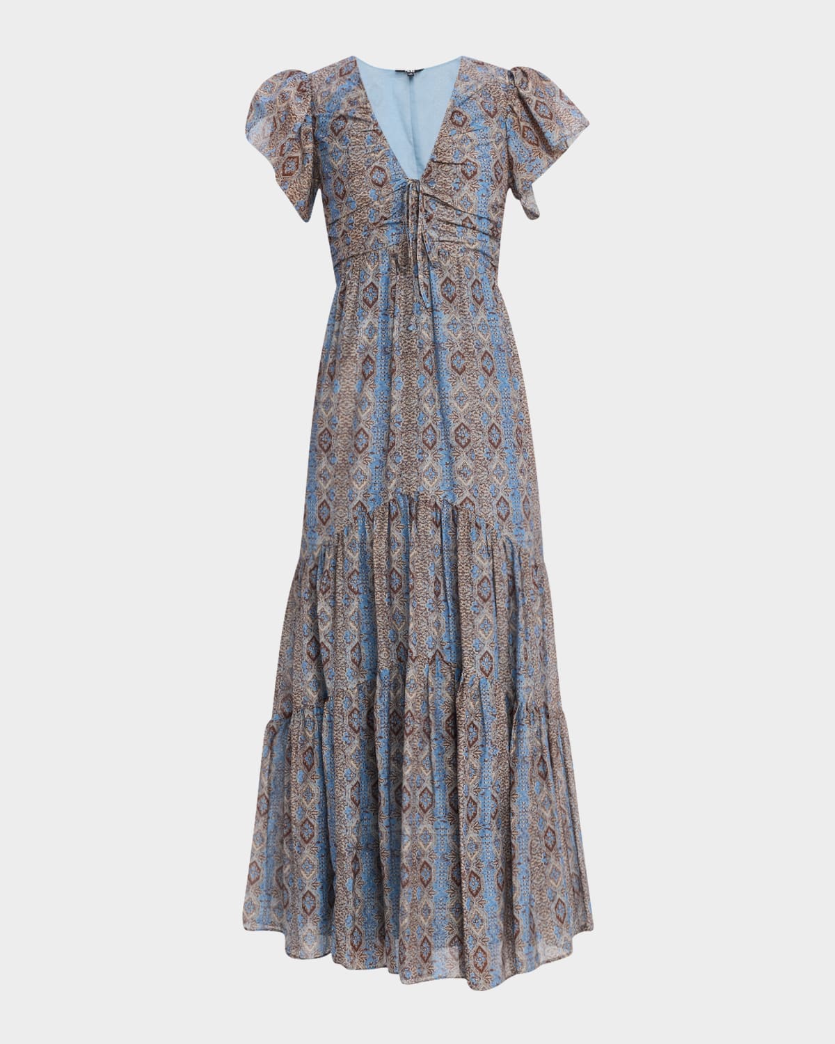 Shop Paige Kinga Ribbed V-neck Maxi Dress