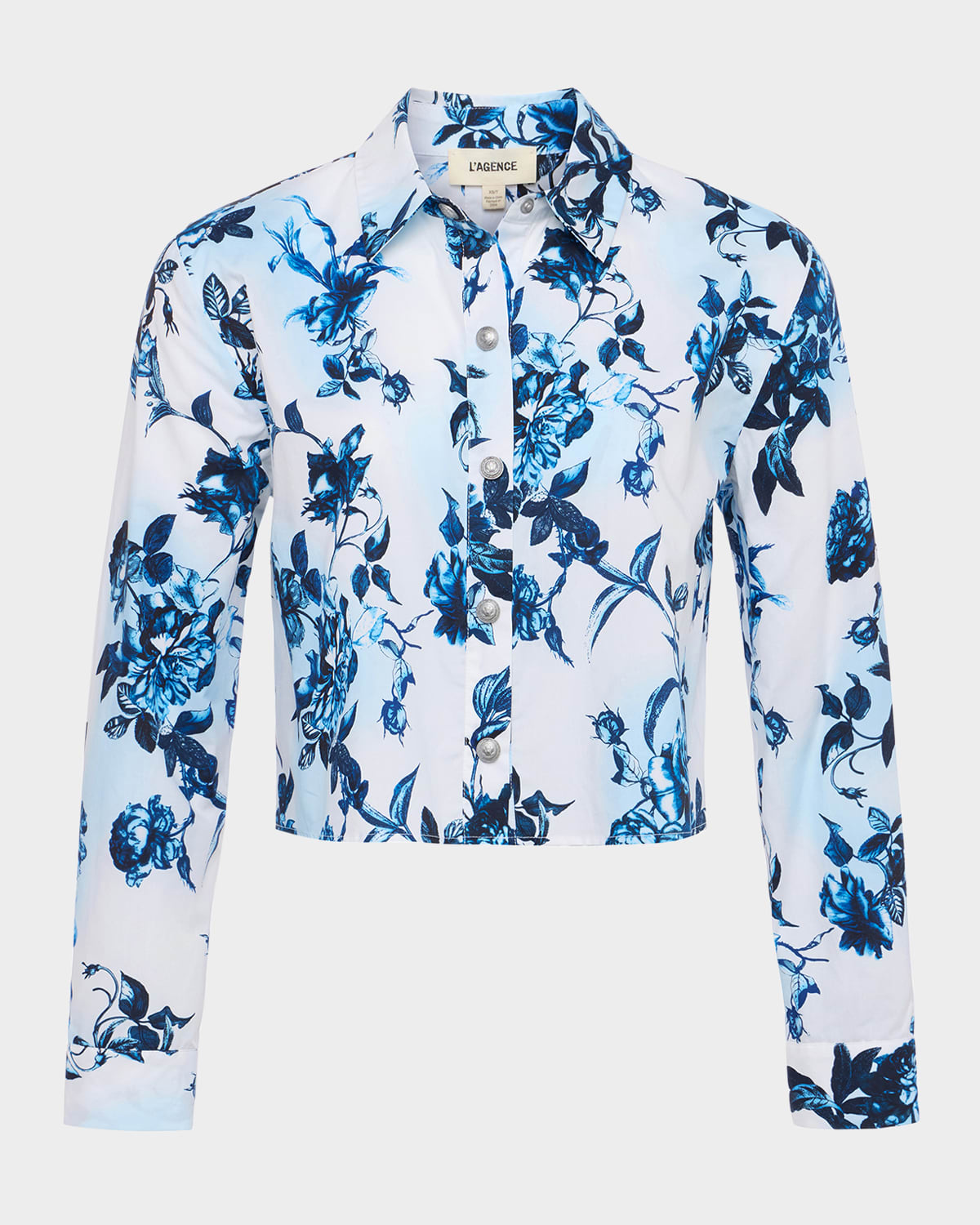 L Agence Cosette Floral High-low Shirt