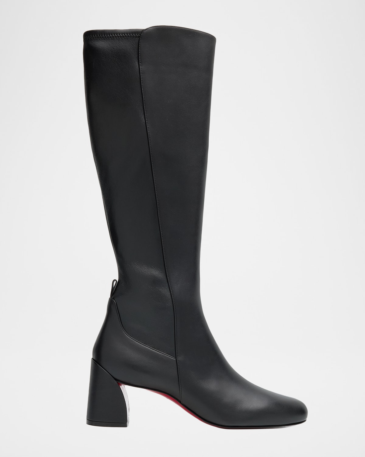 Christian Louboutin 55mm Jane Botta Leather Red Sole Knee-high Boots In Black