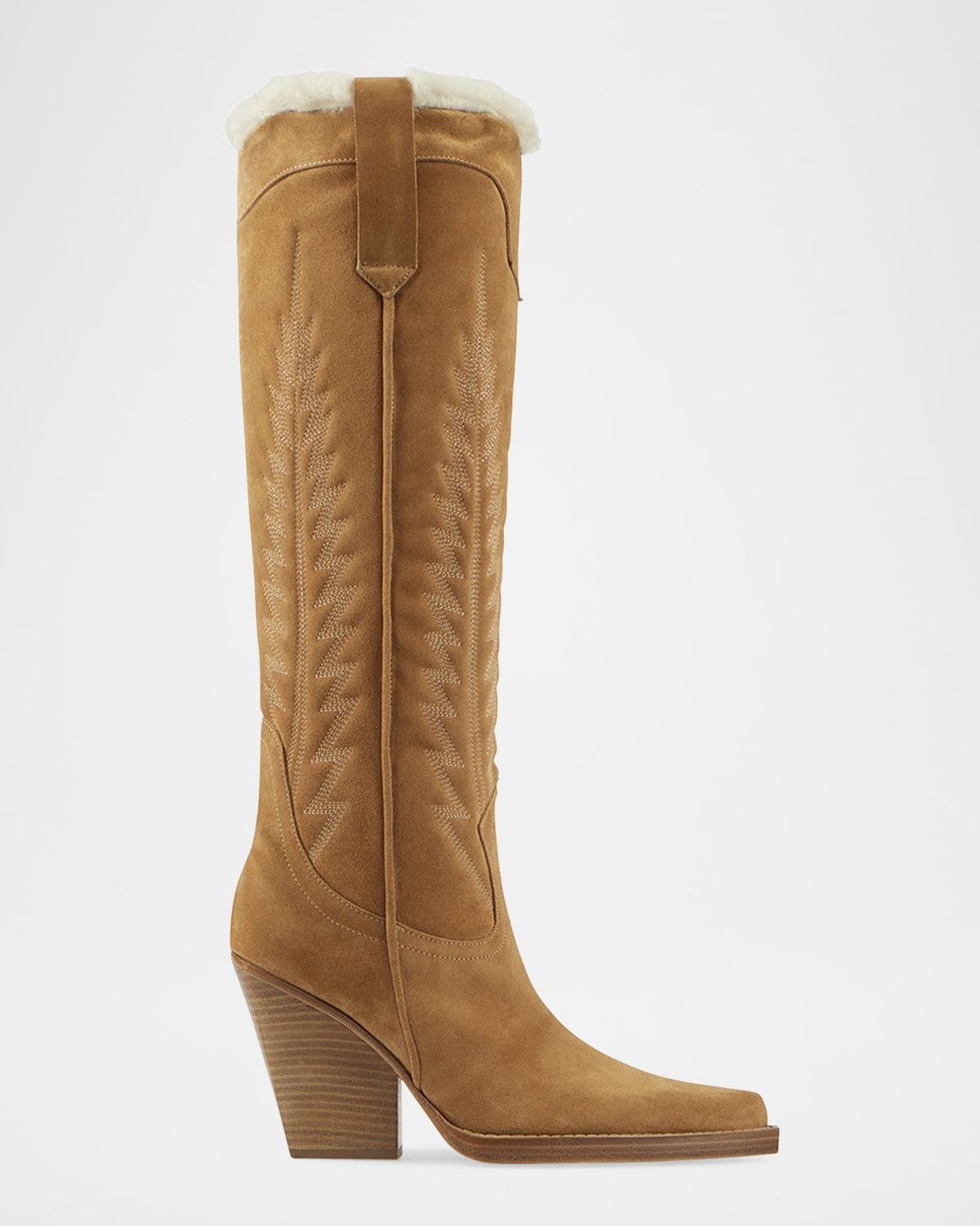 Paris Texas Winter El Dorado Embroidered Leather Boots In Brown